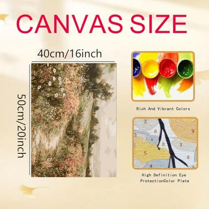 GEMFAMILY Paint by Numbers Wildflower DIY Painting On Canvas,by Number Landscape in Stained by Numbers Kit for Adults Beginner,Acrylic Simple Paint by Number Kits for Home Wall Decor 16 X 20 inch - Image 4
