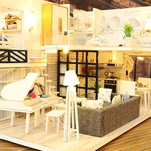 GuDoQi DIY Miniature Dollhouse Kit with Furniture, Tiny House kit 1:24 Scale, Need to Assemble Around 30 Hours, Great Handmade Crafts Gift for Birthday, Christmas, Life House(No Dust Cover) - Image 4