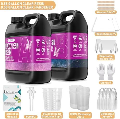 Puduo Epoxy Resin Kit 1.1Gallon, Newly Formulated Crystal Clear Epoxy Resin - Image 6