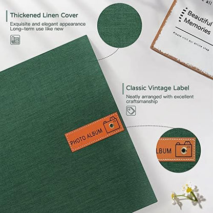 Popotop Large Photo Album Self Adhesive 4x6 5x7 8x10 Scrapbook Album DIY Picture Book,Gifts for Mom,Family Baby and Wedding,with Metal Pen and Plastic Board - Image 3