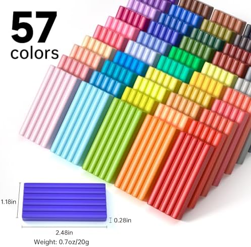 Shuttle Art Polymer Clay Kit, 57 Colors Oven Bake Clay for Kids with 19 Carving Tools and 10 Accessories, Non-Sticky, Non-Toxic, Ideal Gift for Kids - Image 2