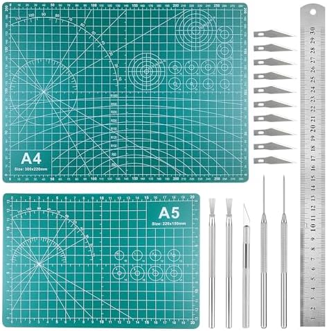 Yayatty Polymer Clay Tools, Acrylic Clay Roller, Acrylic Sheet, Rotary Cutting Mat, Round Polymer Clay Cutters with Clay Slicer Blade for Pottery and Sculpture (32 PCS) by Yayatty