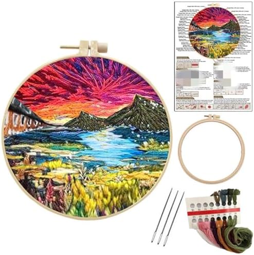 JRYYR Friendship Gifts Beginner Embroidery kit for Adults,Embroidery Kits for Beginners DIY Cross Stitch with Patterns and Instructions (Magic Fire Cloud) by JRYYR