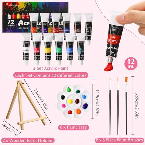 Cholemy 36 Pcs Paint and Sip Kit Gift for Adults 8''x10'',Colorful Fruits - Image 3