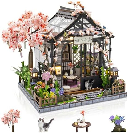 DIY Miniature House Kit, Mini House Building kit for Adults, Sakura Tree by MakingLifeFunforCool