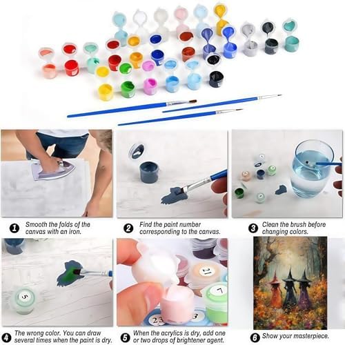 CSZPPQAF Halloween Witch Paint by Numbers Kits for Adults Beginners - Image 7