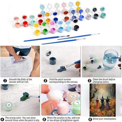 CSZPPQAF Halloween Witch Paint by Numbers Kits for Adults Beginners - Image 7