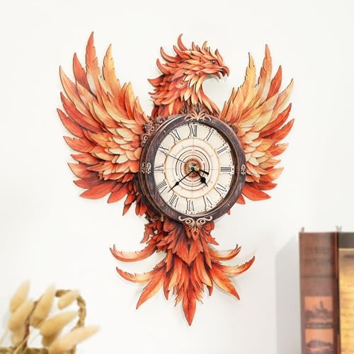 3D Puzzles for Adults, Fire Phoenix Wall Clock 3D Wooden Puzzles Clock Kits for DIY Birthday Gift for Women Men Home Decor Holiday Christmas - Image 5