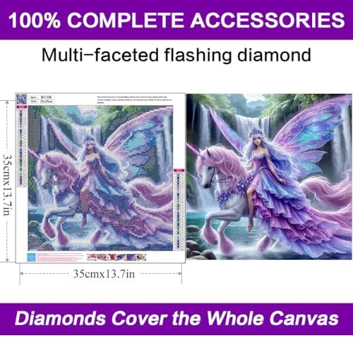 Diamond Art Kits for Adults, Unicorn Fairy Diamond Painting Kits for Adults - Image 4