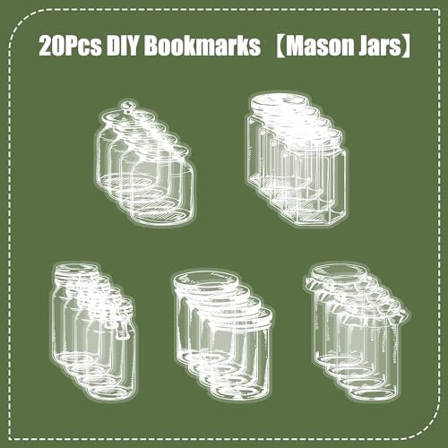 Large Size Transparent Dried Flower Bookmarks, 20 PCS Handmade DIY Flower Page Clips,World in Bottle-Making Stunning Herbarium(Mason Jars) - Image 3