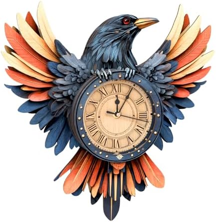 KAAYEE 3D Puzzles for Adults Raven Clock Crow Bird Wooden Puzzle DIY Craft by KAAYEEDirect