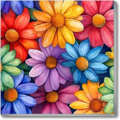 Flower Paint by Numbers Kit for Adults, DIY Canvas Oil Painting 10x10In by TCDZMYGS