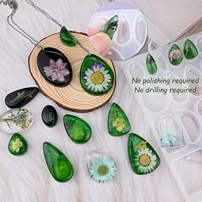 Resin Jewelry Molds for Casting - Silicone Molds for Epoxy Resin, Pendant Mold for DIY Gem Cabochon, Earring, Necklace Jewelry Making - Image 3