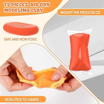 VioraWhite 72 Pcs 38oz Air Dry Clay Bulk Modeling Clay,Orange - Image 2