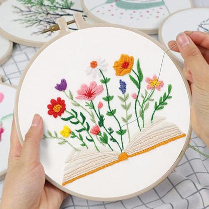 Louise Maelys Book & Flowers Embroidery Kit for Beginners Decor Craft Gift - Image 5