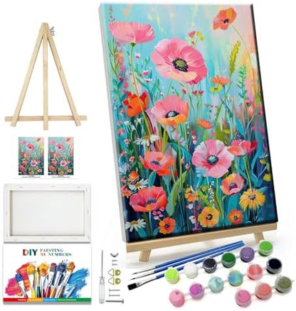 JOOZ Flower Paint by Number for Adults with Easel, 5D Paint by Numbers Kit by Jooz