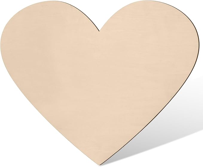 Wooden Hearts for Crafts 17 Inch Large, Big Wood Heart Sign for Wall Decor, Unfinished Blank Wood Cutouts Wooden Shapes for Birthday, Wedding Party Decoration, Valentine Day, Home Decoration