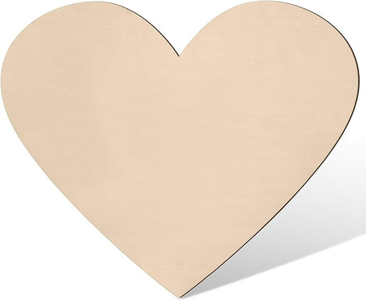 Wooden Hearts for Crafts 17 Inch Large, Big Wood Heart Sign for Wall Decor, Unfinished Blank Wood Cutouts Wooden Shapes for Birthday, Wedding Party Decoration, Valentine Day, Home Decoration