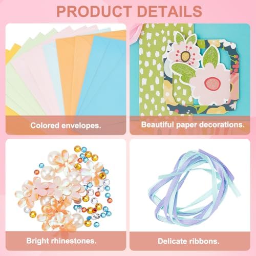 FREEBLOSS Set of 15 DIY Greeting Card Kit Card Making Kit Travel Theme Handmade Greeting Card Making Kit for Birthday Holiday Invitation Card Making Supplies 15 Cards 15 Envelopes - Image 3