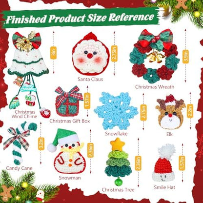 Ecoofor Christmas Crochet Kit for Beginners — DIY Holiday Crochet Starter Kit for Adults with Step-by-Step Video Tutorials & Patterns, Perfect for Christmas Decorations & Gifts - Image 4
