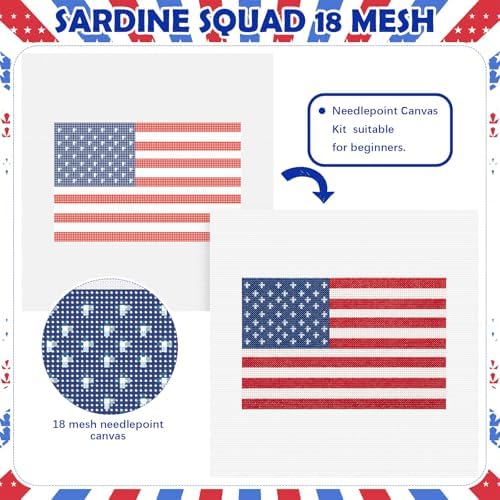XunYee Needlepoint Canvas Kit, American Flag - Image 3