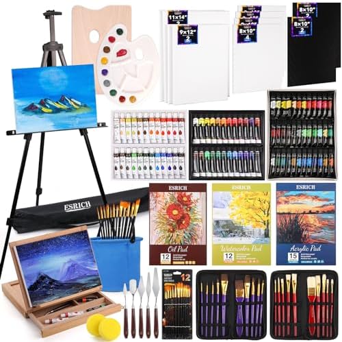 ESRICH 141PCS Deluxe Painting Set, Painting Supplies with 84 Paint by ESRICH