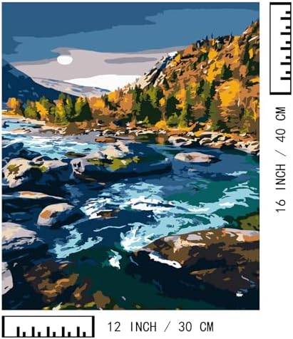 BAISITE Paint by Numbers Kit for Adults Beginners,12" Wx16 L 2 Pack Canvas for Painting Kits for Adults in Colorful Box-BAIPBN605-606 - Image 7