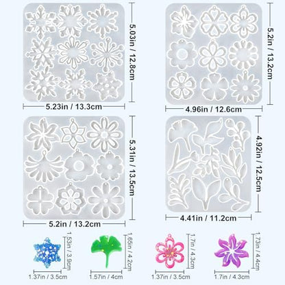 Resin Earring Mold, Set of 4 Variety Earring Casting Mold with Hole - Image 5