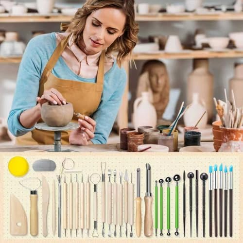 36 PCS Clay Tool, Clay Sculpting Tools Kit, Pottery Tools Can be Used for Stippling, Carving, Molding, and Shaping Clay Crafts, for Beginners, Hobbyists, Artists - Image 6