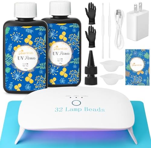 Bsrezn 200g UV Resin Kit with Large Light 32 Beads for Jewelry Making by Bsrezn-theBestResin