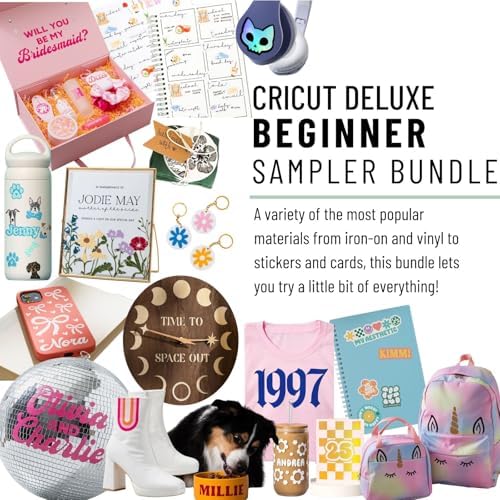 Cricut Deluxe All-in-One Materials & Accessories Bundle for Cricut Joy Xtra Machines - 40+ Piece Beginner Craft Supply Kit with Smart Vinyl, HTV, Cards, Sticker Paper & Project Materials - Image 3
