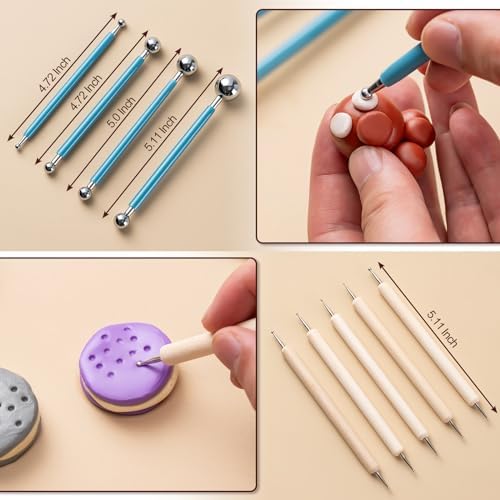 Amrules 27 Pcs Polymer Clay Sculpting Tools Kit for Adults, Light Yellow - Image 5