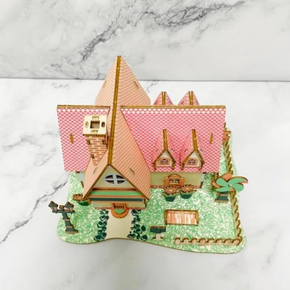 Log Cabin 3D Wooden House Puzzle,DIY Mini Building Model Kit，018 - Image 5