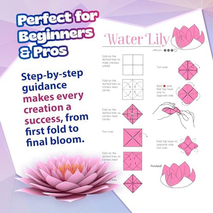 Pinwheel Crafts Flower Origami Kit for Kids Ages 8-12, 150 Pcs - Image 5