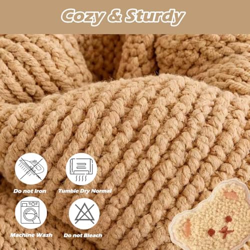 Novelchet Scarf Knitting Loom Kit for Beginners with Plush Yarn Khaki - Image 3