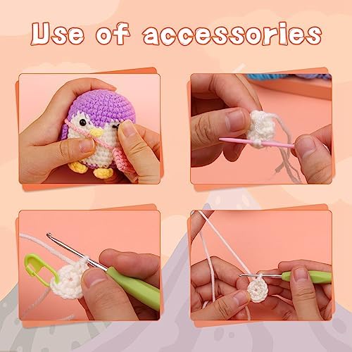 IMZAY 4 Pack Crochet Kit for Beginners Crochet Kits Crochet Animals Kit - Image 6