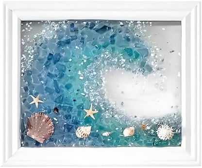 Mosaic Kit for Adults Ocean Inspired Sea Art - Shell Wall Decor Set DIY Tools, Complete Resin, Framework, Mosaic Stained Glass Pieces, Creative Craft Kits for Beginners, Handmade Birthday Gifts - Image 7