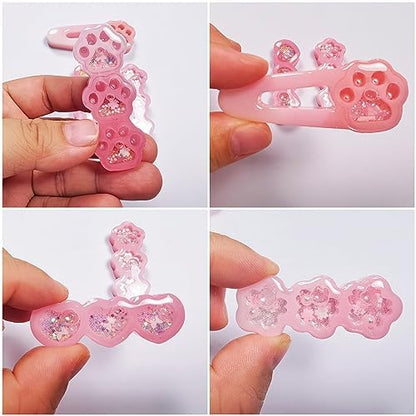 Hair Clips Resin Shaker Molds Set Barrette Pack of 12 Epoxy Silicone Trays Precision Tip Applicator Bottle Kit Bundle - Image 4