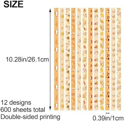 600 Sheets Paper Star Strips for DIY Hand Art Crafts, Double-Sided Printing Origami Paper for Star Jar, Wish Bottles, Home Decoration (Goose) - Image 2