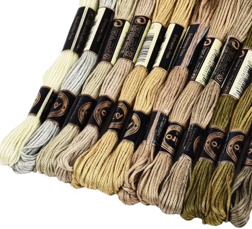 12 Skeins 105 Yards 6 Ply Brown Embroidery Thread Assorted Gradient Bulk Friendship Bracelet String Variegated Cross Stitch Yarn Polyester Floss Set for Crochet Hand Sewing Knitting Crafts - Image 7
