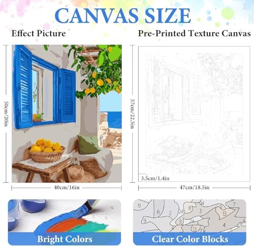 ZRIZQ Paint by Numbers Kit for Adults Beginner,Lemon Tree,16x20 - Image 2
