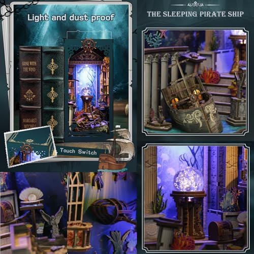 ISSEVE Book Nook Kit, Dollhouse Booknook Kits for Adults Bookshelf Décor - Image 4