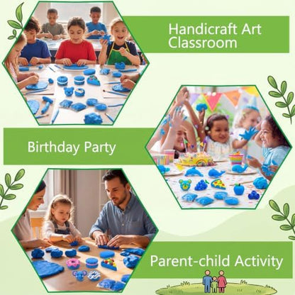 Air Dry Clay Bulk, Modeling Clay for Kids, 100 Pcs, Blue - Image 6