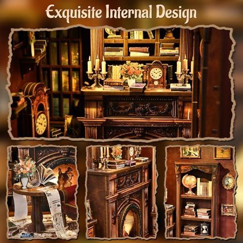 KERNOWO Book Nook Kit, DIY 3D Wooden Puzzles for Adults, Teens and Beginners, Miniature Tiny House Kit for Bookshelf Decor, Bookish Gift for Family, Friends, Book Lovers (Library) - Image 6