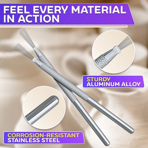2 Pcs Pottery Scoring Tool Ceramics, 5.33 In, Stainless Steel Pottery Tools - Image 3