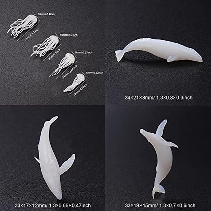Woohome 16 PCS Jewelry Making Supplies - Resin Moulds & Fillers, 3D Mini Cruise Ship Whale Jellyfish Diver Moulds for Art Resin Crafts - Image 3