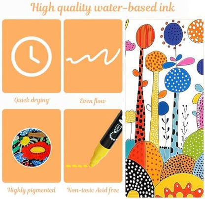 nauets 36 Colors Precision Dual Tip Acrylic Paint Markers Pens - Dot & Fine - Image 4