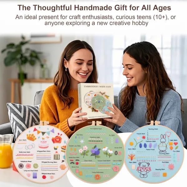 DOPLOEU 32 Essential Stitches Embroidery Kit for Beginners Adults - Image 5