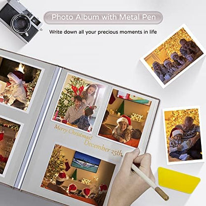 Popotop Large Photo Album Self Adhesive 4x6 5x7 8x10 Scrapbook Album DIY Picture Book,Gifts for Mom,Family Baby and Wedding,with Metal Pen and Plastic Board - Image 5
