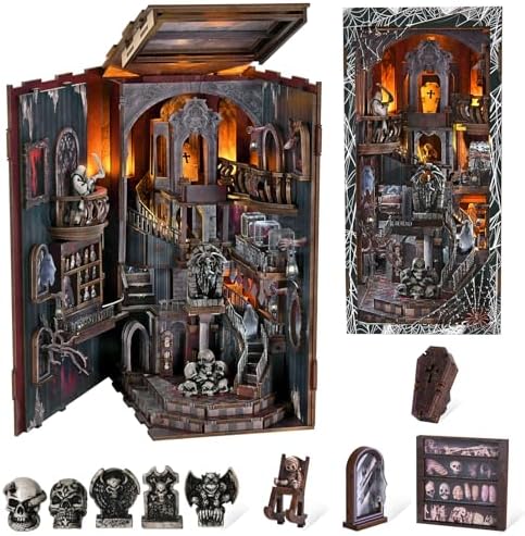 MiniCity Haunting Relics Book Nook Kit for Adult, DIY Miniature House Kit by MiniCity